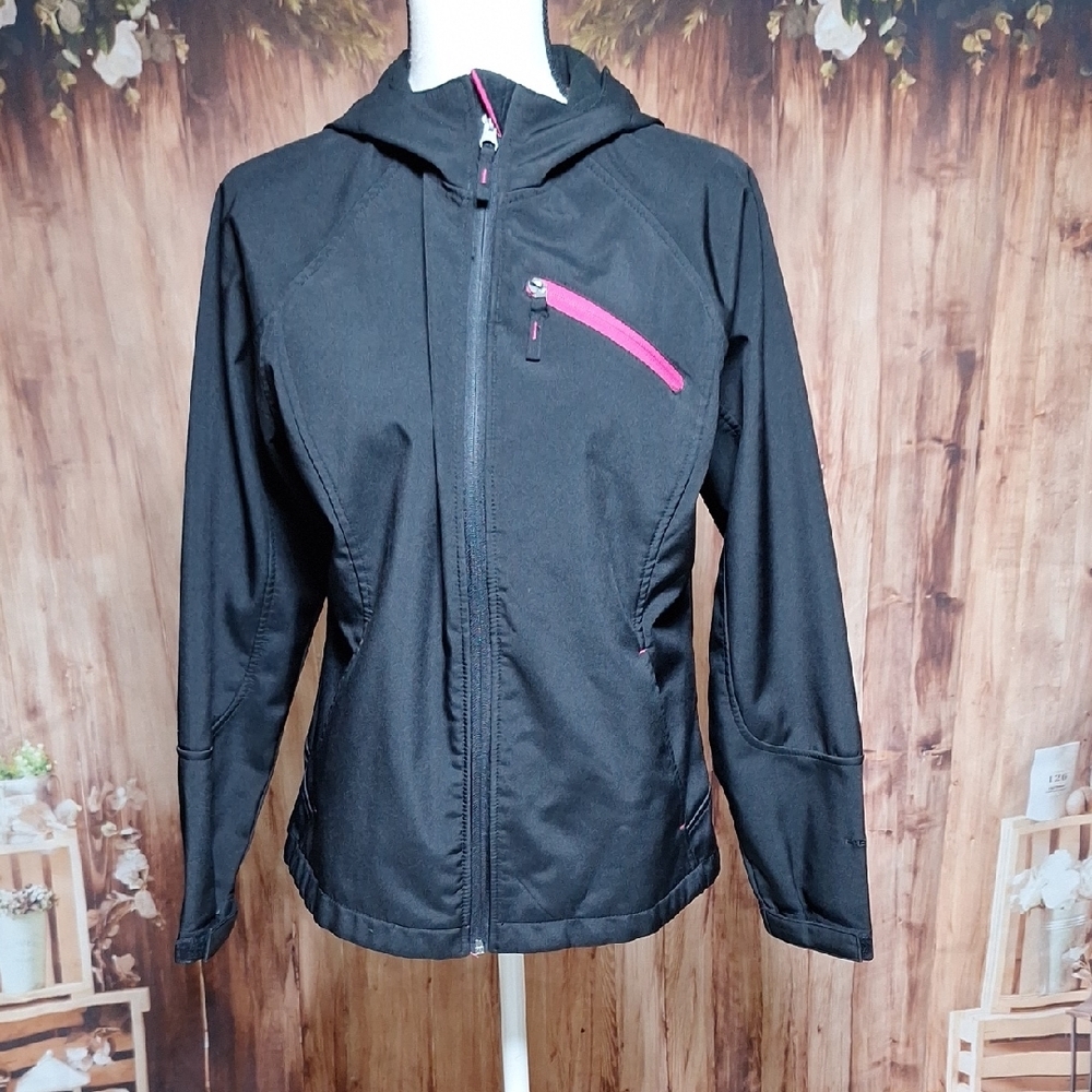 Women's Black Ski Jacket with Pink Zipper